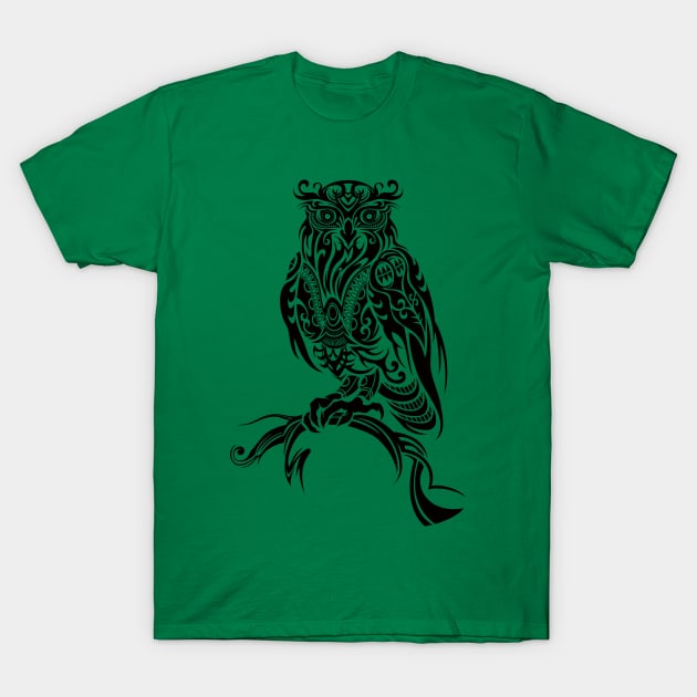 Tribal Owl T-Shirt by TurkeysDesign